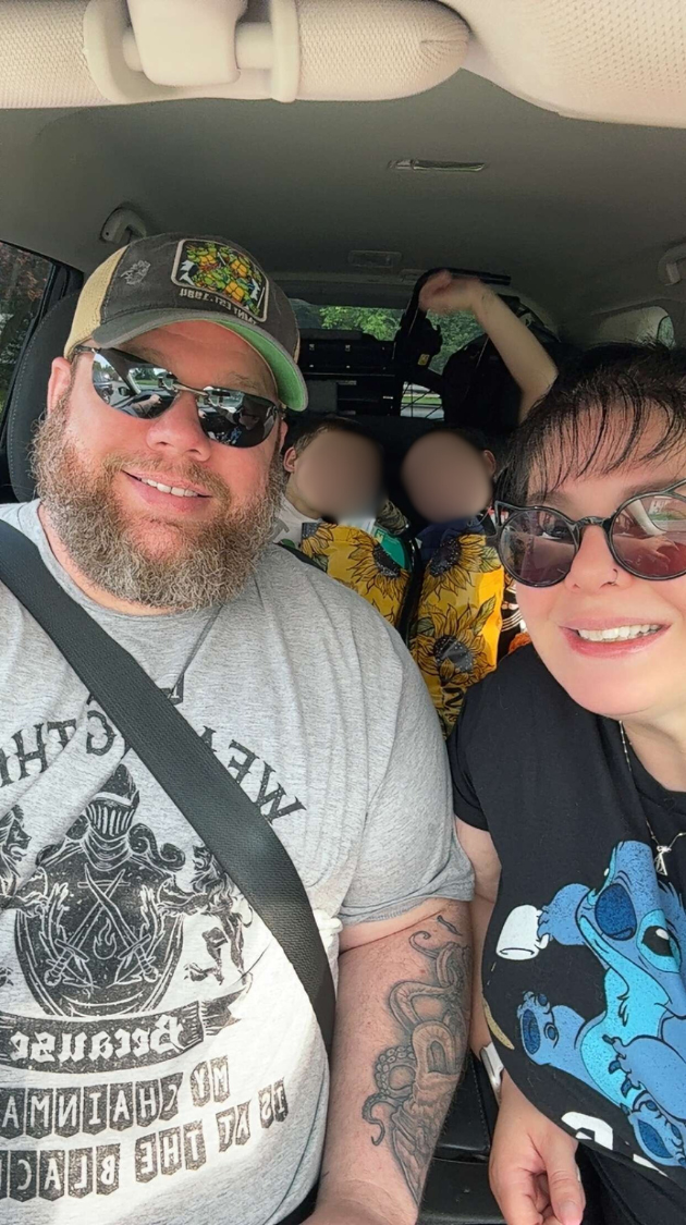 Family selfie in the car