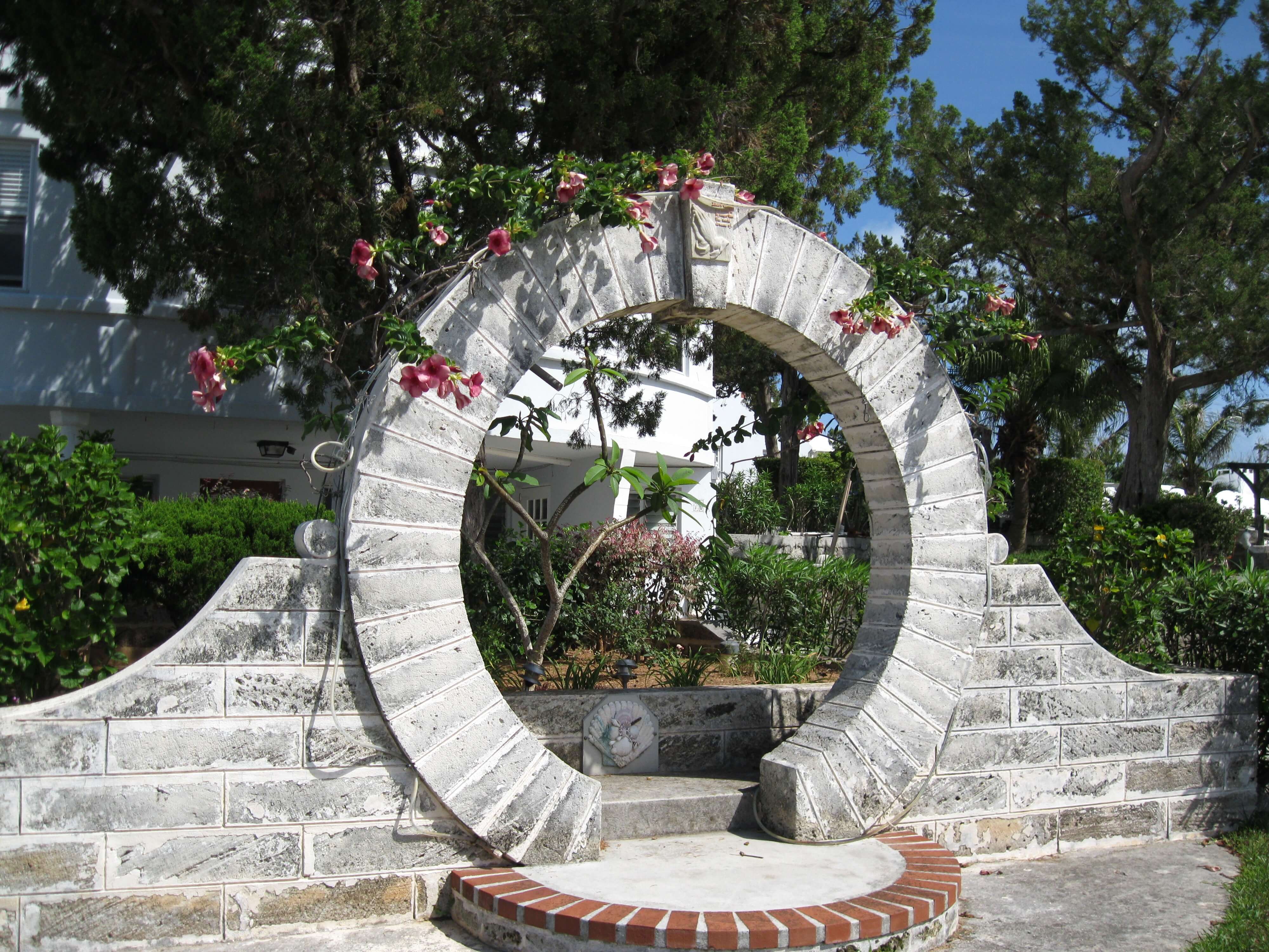 Moongate with flowers